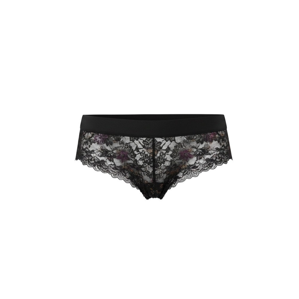Victoria's Secret PINK Panties Womens L Black  Lace Floral Hiphugger